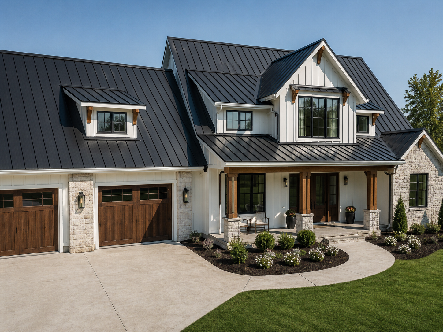 Home with metal roof